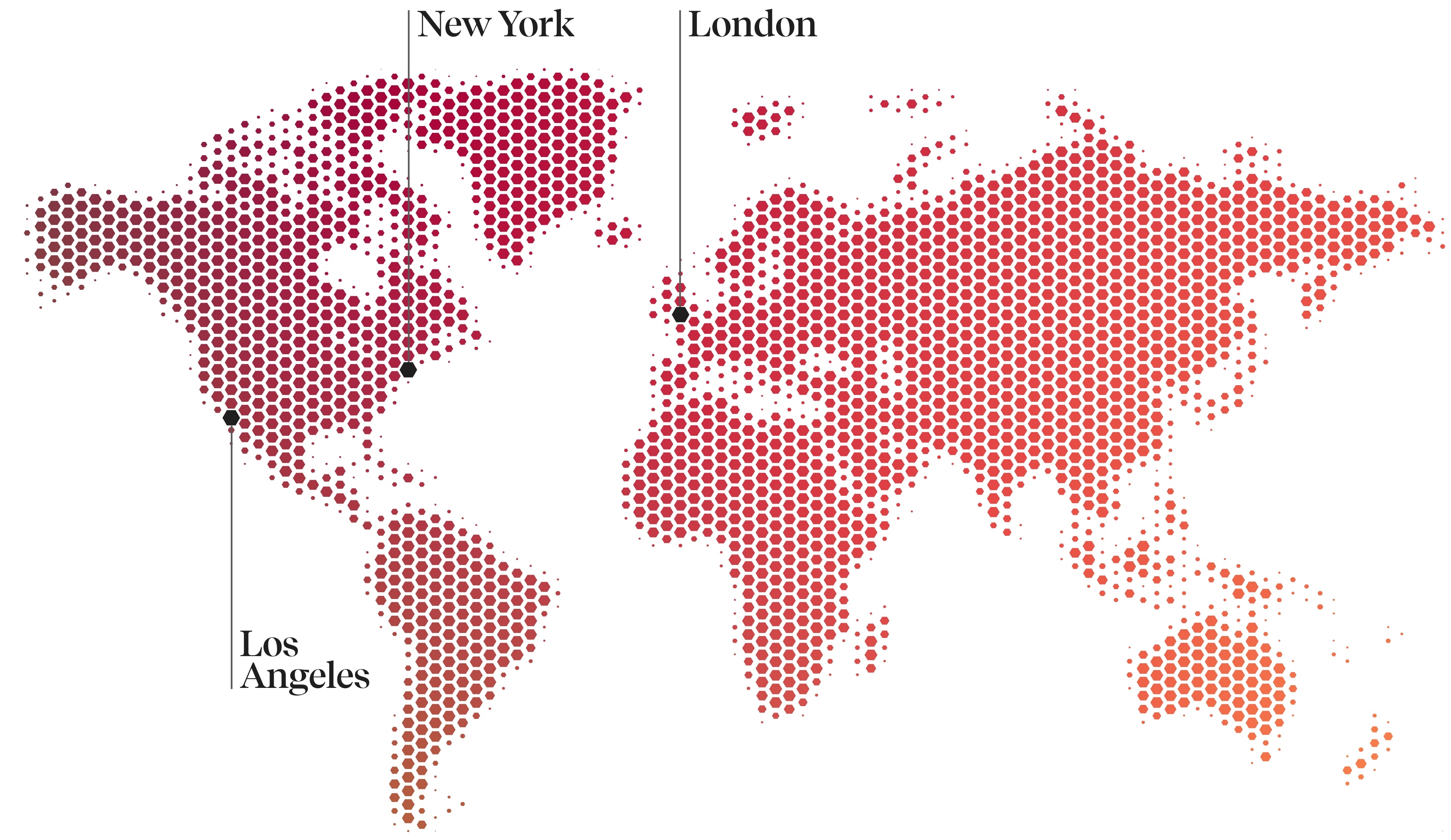New York, London, Los Angeles Locations